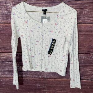 Art Class Floral Button Down Long Sleeves Shirt